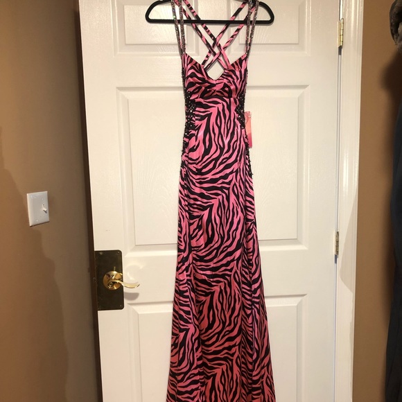 zebra prom dress